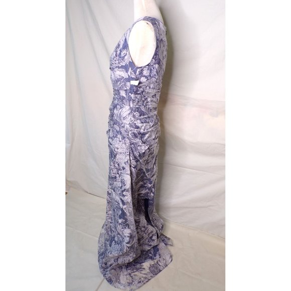 JS COLLECTIONS Maddison Column Shirred Gown Dress Blue 6 NEW - Picture 14 of 16
